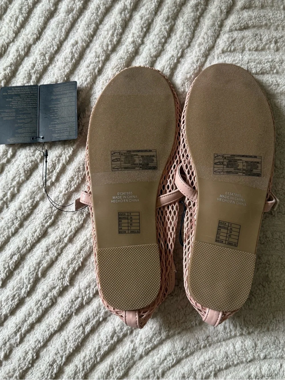 Forever 21 Womens 9 Pink Mesh Mary Jane Flats Deadstock NWT Balletcore Y2K